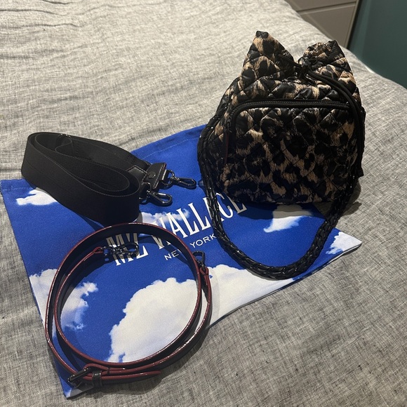 MZ Wallace Handbags - MZ Wallace EUC Crosby Drawstring Bucket Bag in Leopard Spot - Discontinued